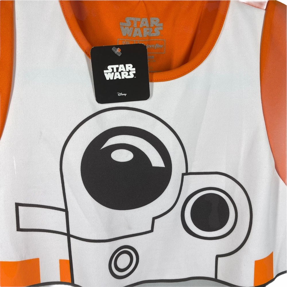 Star Wars BB8 Skater Dress Medium White Orange - Picture 8 of 11